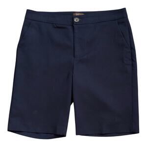 CROSBY Womens Size 8 Navy Blue Cotton Blend Flat Front Bermuda Shorts